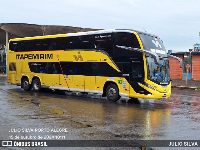 Viação Nova Itapemirim 41206 na cidade de Porto Alegre, Rio Grande do Sul, Brasil, por JULIO SILVA. Número da foto: #12486595.