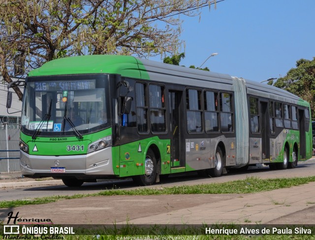 VB Transportes e Turismo 3431 na cidade de Campinas, São Paulo, Brasil, por Henrique Alves de Paula Silva. Número da foto: #12489589.