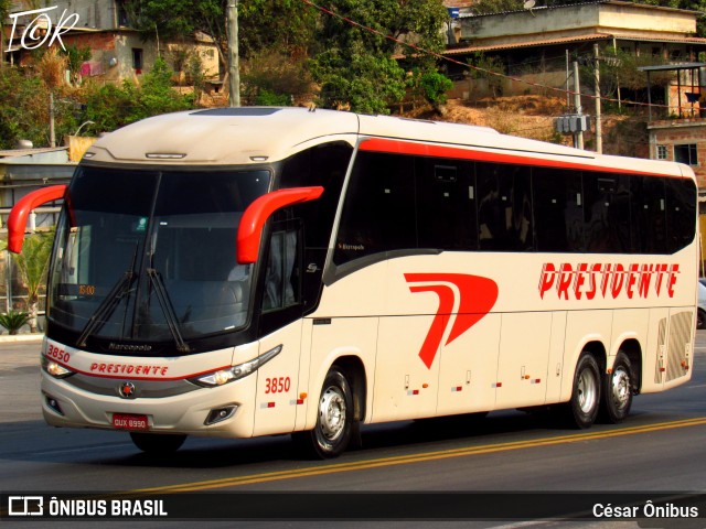 Viação Presidente 3850 na cidade de Sabará, Minas Gerais, Brasil, por César Ônibus. Número da foto: #12491875.