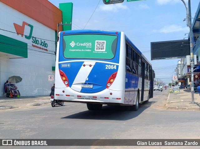 Transvida Transporte Coletivo 2064 na cidade de Ji-Paraná, Rondônia, Brasil, por Gian Lucas  Santana Zardo. Número da foto: #12492349.