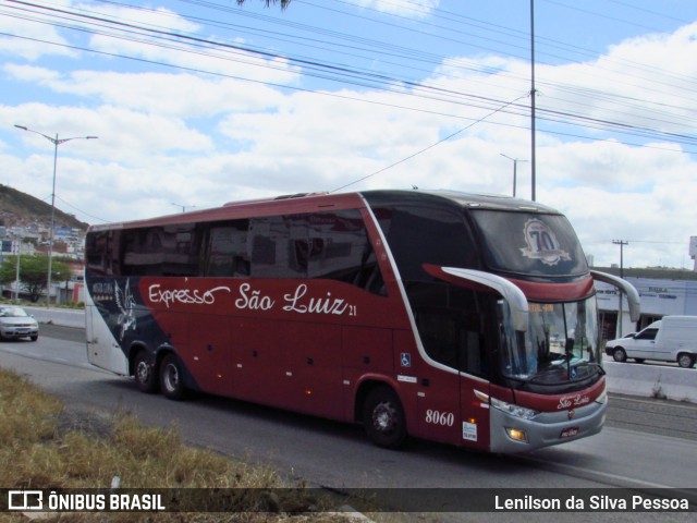 Expresso São Luiz 8060 na cidade de Caruaru, Pernambuco, Brasil, por Lenilson da Silva Pessoa. Número da foto: #12491430.