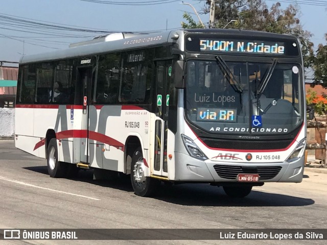 Auto Viação ABC RJ 105.048 na cidade de Niterói, Rio de Janeiro, Brasil, por Luiz Eduardo Lopes da Silva. Número da foto: #12491707.