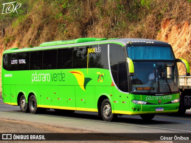 Pássaro Verde 28035 na cidade de Sabará, Minas Gerais, Brasil, por César Ônibus. Número da foto: #12491893.