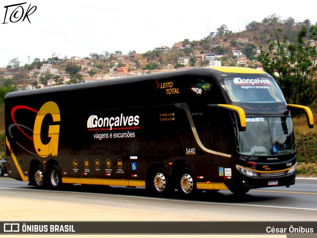 Gonçalves Viagens e Excursões 5440 na cidade de Belo Horizonte, Minas Gerais, Brasil, por César Ônibus. Número da foto: #12491885.