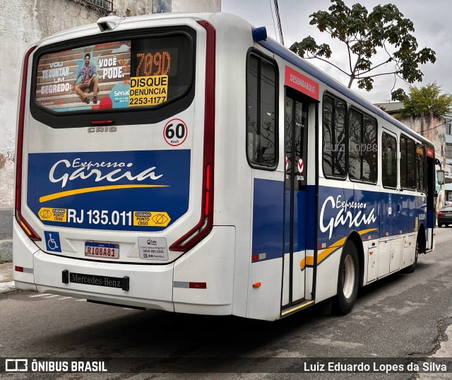 Expresso Garcia RJ 135.011 na cidade de Niterói, Rio de Janeiro, Brasil, por Luiz Eduardo Lopes da Silva. Número da foto: #12491714.