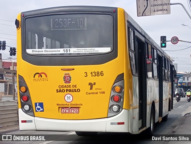 Viação Metrópole Paulista - Zona Leste 3 1386 na cidade de São Paulo, São Paulo, Brasil, por Davi Santos Silva. Número da foto: #12490637.