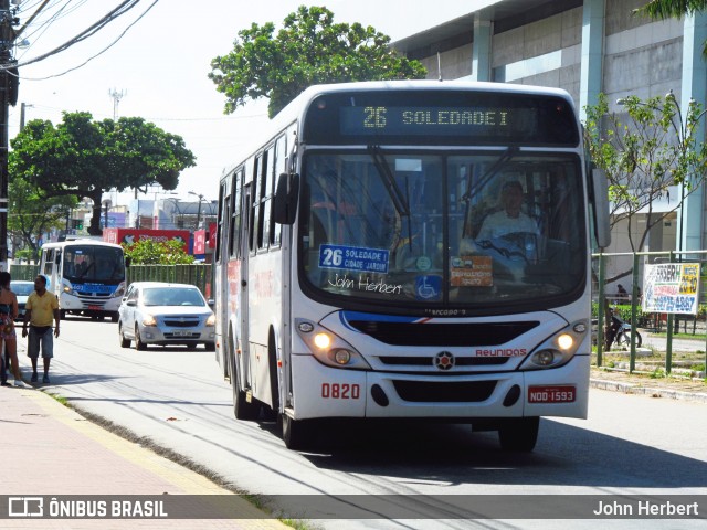 Reunidas Transportes Urbanos 0820 na cidade de Natal, Rio Grande do Norte, Brasil, por John Herbert. Número da foto: #12492824.