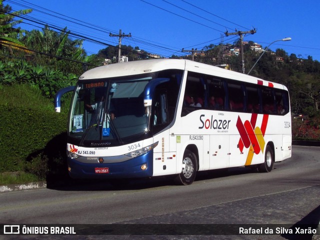 Solazer Transportes e Turismo 3034 na cidade de Petrópolis, Rio de Janeiro, Brasil, por Rafael da Silva Xarão. Número da foto: #12493762.