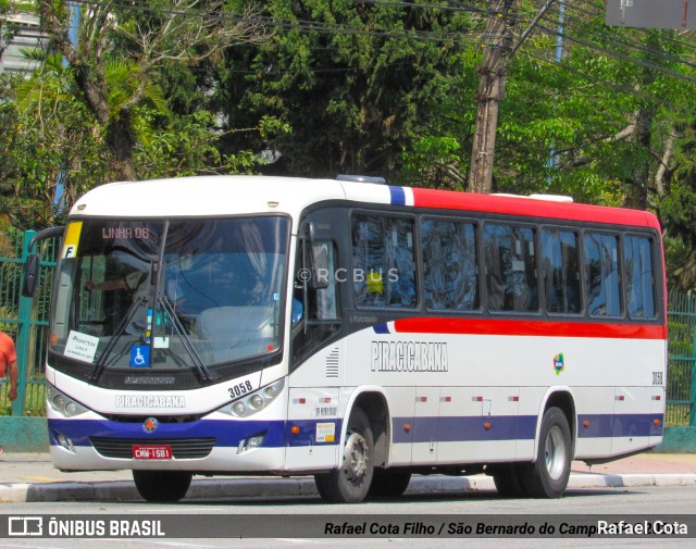 Viação Piracicabana 3058 na cidade de São Bernardo do Campo, São Paulo, Brasil, por Rafael Cota. Número da foto: #12492577.