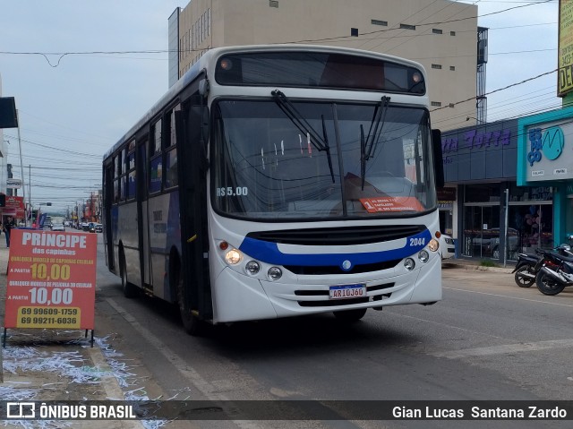 Transvida Transporte Coletivo 2044 na cidade de Ji-Paraná, Rondônia, Brasil, por Gian Lucas  Santana Zardo. Número da foto: #12494786.