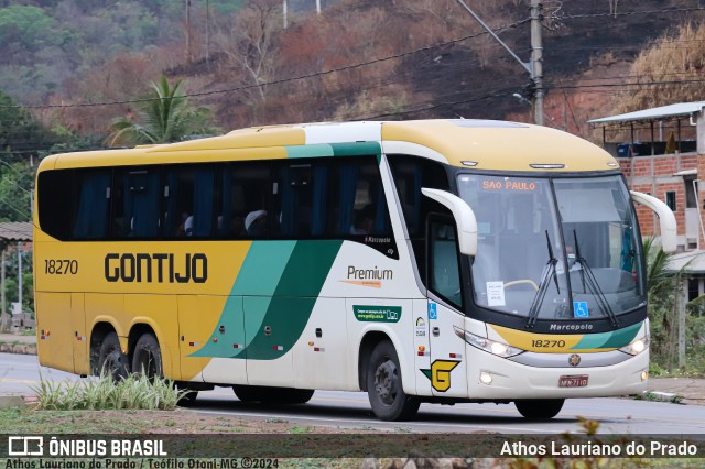 Empresa Gontijo de Transportes 18270 na cidade de Teófilo Otoni, Minas Gerais, Brasil, por Athos Lauriano do Prado. Número da foto: #12496404.