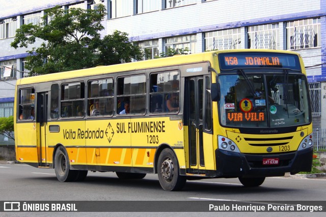 Viação Sul Fluminense 1203 na cidade de Volta Redonda, Rio de Janeiro, Brasil, por Paulo Henrique Pereira Borges. Número da foto: #12497381.