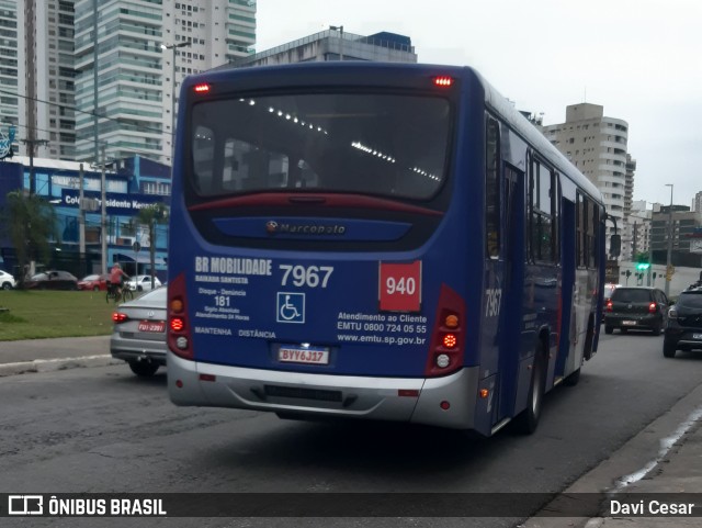 BR Mobilidade Baixada Santista 7967 na cidade de Santos, São Paulo, Brasil, por Davi Cesar. Número da foto: #12496920.