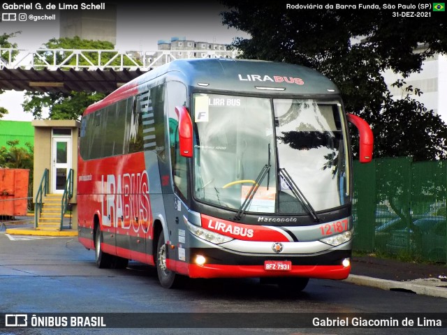 Lirabus 12187 na cidade de São Paulo, São Paulo, Brasil, por Gabriel Giacomin de Lima. Número da foto: #12497290.