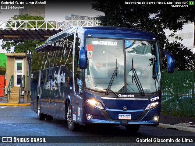 Viação Cometa 721519 na cidade de São Paulo, São Paulo, Brasil, por Gabriel Giacomin de Lima. Número da foto: #12497246.