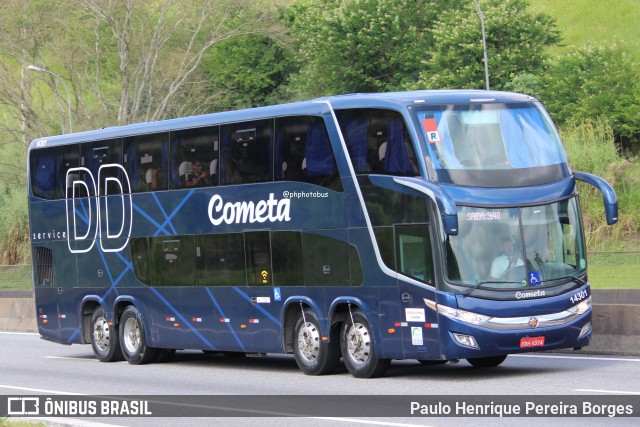 Viação Cometa 14301 na cidade de Piraí, Rio de Janeiro, Brasil, por Paulo Henrique Pereira Borges. Número da foto: #12455552.
