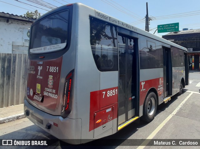 Transwolff Transportes e Turismo 7 8851 na cidade de São Paulo, São Paulo, Brasil, por Mateus C.  Cardoso. Número da foto: #12455700.