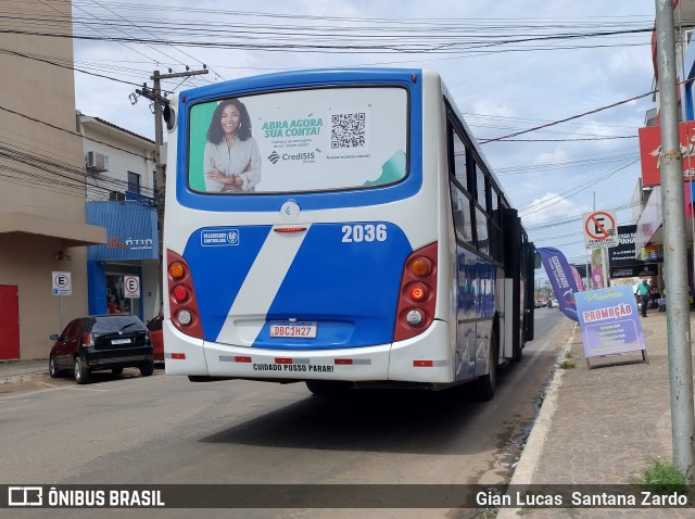 Transvida Transporte Coletivo 2036 na cidade de Ji-Paraná, Rondônia, Brasil, por Gian Lucas  Santana Zardo. Número da foto: #12453514.