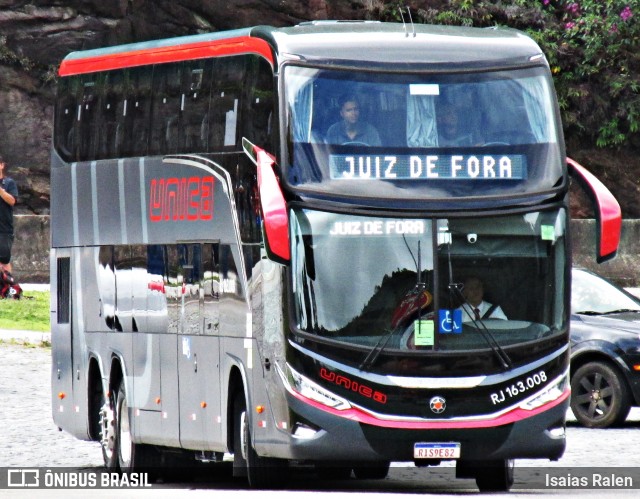 Transportes Única Petrópolis RJ 163.008 na cidade de Juiz de Fora, Minas Gerais, Brasil, por Isaias Ralen. Número da foto: #12499515.
