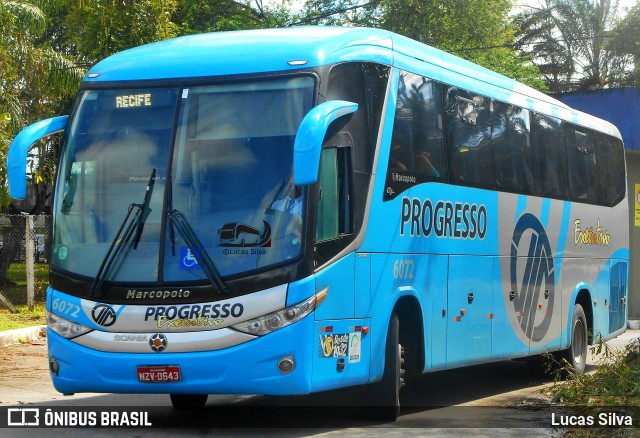Auto Viação Progresso 6072 na cidade de Recife, Pernambuco, Brasil, por Lucas Silva. Número da foto: #12497922.
