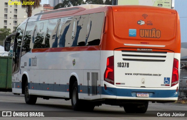 Expresso União 10378 na cidade de Goiânia, Goiás, Brasil, por Carlos Júnior. Número da foto: #12500016.