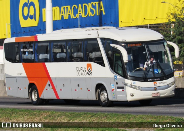 Viação Cidade do Aço RJ 174.177 na cidade de Duque de Caxias, Rio de Janeiro, Brasil, por Diego Oliveira. Número da foto: #12497971.