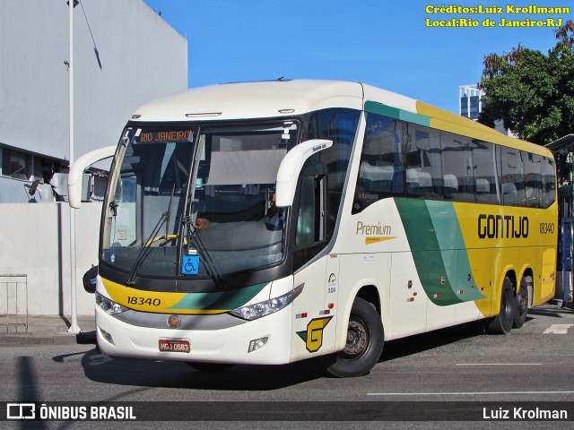 Empresa Gontijo de Transportes 18340 na cidade de Rio de Janeiro, Rio de Janeiro, Brasil, por Luiz Krolman. Número da foto: #12501255.