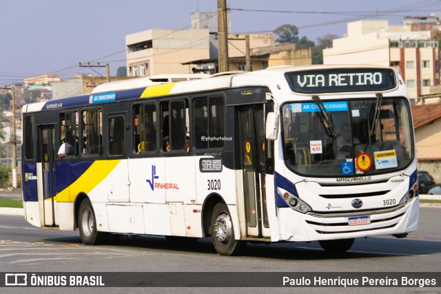 Viação Pinheiral 3020 na cidade de Volta Redonda, Rio de Janeiro, Brasil, por Paulo Henrique Pereira Borges. Número da foto: #12500145.