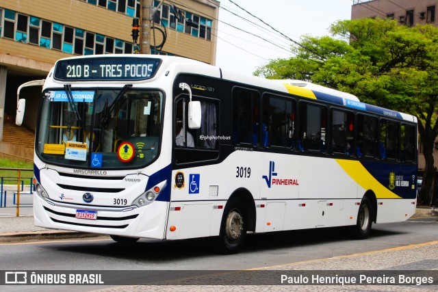 Viação Pinheiral 3019 na cidade de Volta Redonda, Rio de Janeiro, Brasil, por Paulo Henrique Pereira Borges. Número da foto: #12500138.