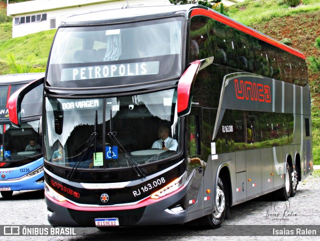Transportes Única Petrópolis RJ 163.008 na cidade de Juiz de Fora, Minas Gerais, Brasil, por Isaias Ralen. Número da foto: #12499428.