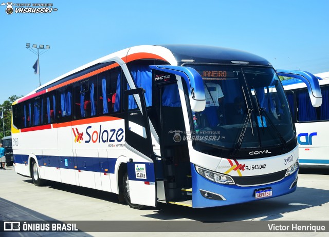 Solazer Transportes e Turismo 3160 na cidade de Duque de Caxias, Rio de Janeiro, Brasil, por Victor Henrique. Número da foto: #12503124.