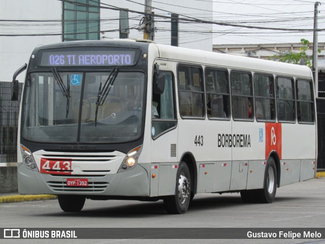 Borborema Imperial Transportes 443 na cidade de Recife, Pernambuco, Brasil, por Gustavo Felipe Melo. Número da foto: #12503254.