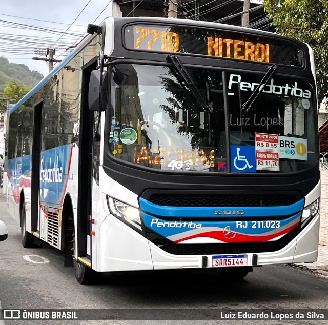 Viação Pendotiba RJ 211.023 na cidade de Niterói, Rio de Janeiro, Brasil, por Luiz Eduardo Lopes da Silva. Número da foto: #12502023.