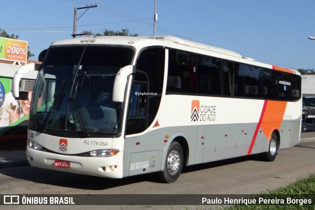 Viação Cidade do Aço RJ 174.064 na cidade de Piraí, Rio de Janeiro, Brasil, por Paulo Henrique Pereira Borges. Número da foto: #12503145.