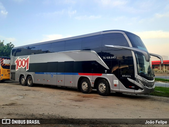 Auto Viação 1001 RJ 108.645 na cidade de Guaratinguetá, São Paulo, Brasil, por João Felipe. Número da foto: #12502042.