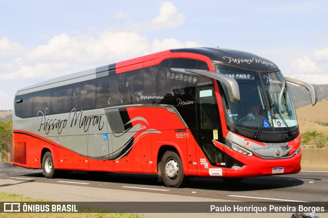 Empresa de Ônibus Pássaro Marron 5511 na cidade de Roseira, São Paulo, Brasil, por Paulo Henrique Pereira Borges. Número da foto: #12503216.