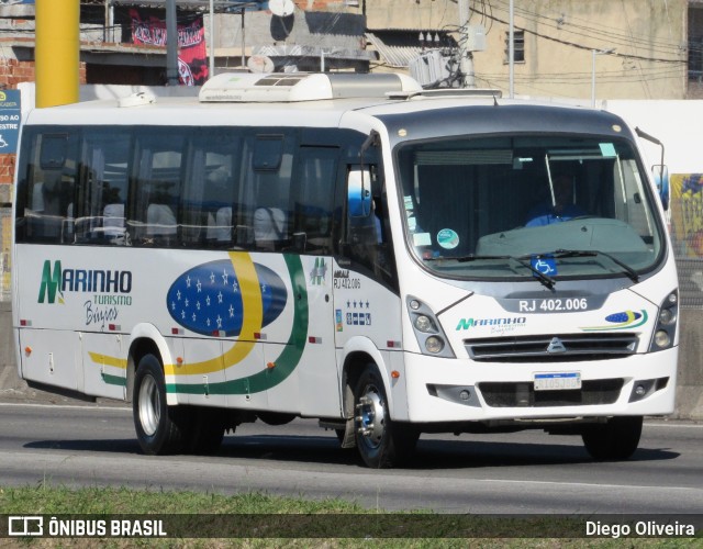 Marinho Transporte e Turismo RJ 402.006 na cidade de Duque de Caxias, Rio de Janeiro, Brasil, por Diego Oliveira. Número da foto: #12504134.