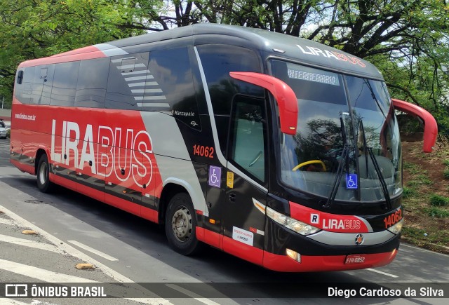 Lirabus 14062 na cidade de Campinas, São Paulo, Brasil, por Diego Cardoso da Silva. Número da foto: #12505643.