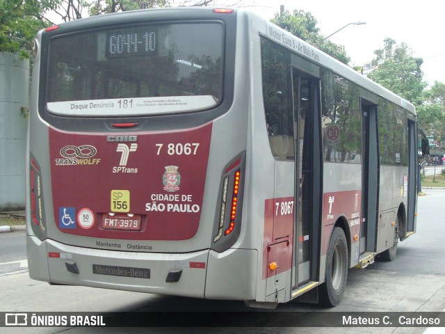 Transwolff Transportes e Turismo 7 8067 na cidade de São Paulo, São Paulo, Brasil, por Mateus C.  Cardoso. Número da foto: #12507487.