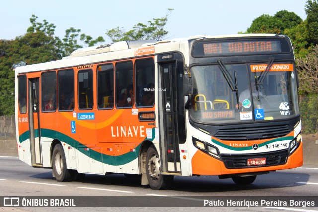 Linave Transportes RJ 146.140 na cidade de Nova Iguaçu, Rio de Janeiro, Brasil, por Paulo Henrique Pereira Borges. Número da foto: #12508513.