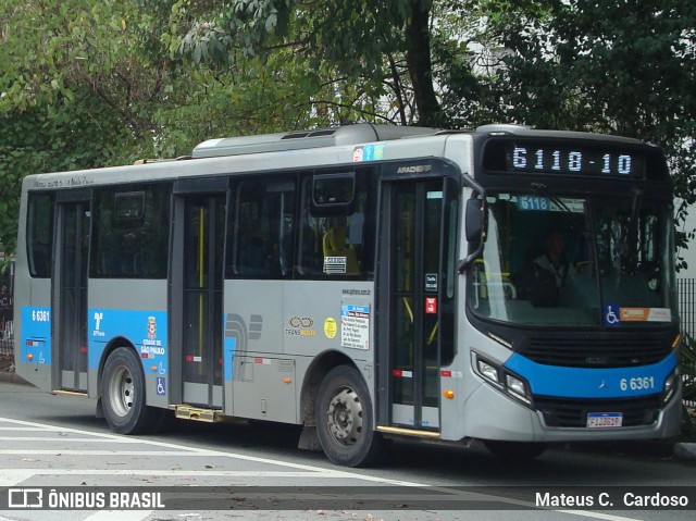 Transwolff Transportes e Turismo 6 6361 na cidade de São Paulo, São Paulo, Brasil, por Mateus C.  Cardoso. Número da foto: #12509308.