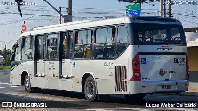 Transporte Coletivo Glória BL316 na cidade de Curitiba, Paraná, Brasil, por Lucas Weber Calizario. Número da foto: #12511564.