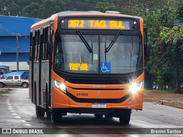 Auto Viação Marechal Brasília 447650 na cidade de Samambaia, Distrito Federal, Brasil, por Brenno Santos. Número da foto: #12513648.