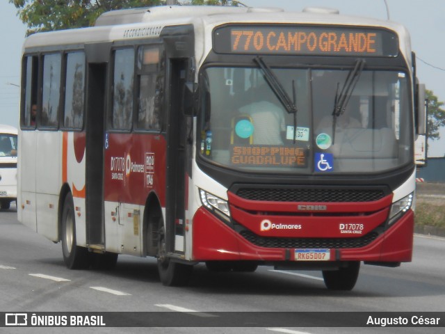 Auto Viação Palmares D17078 na cidade de Rio de Janeiro, Rio de Janeiro, Brasil, por Augusto César. Número da foto: #12513631.