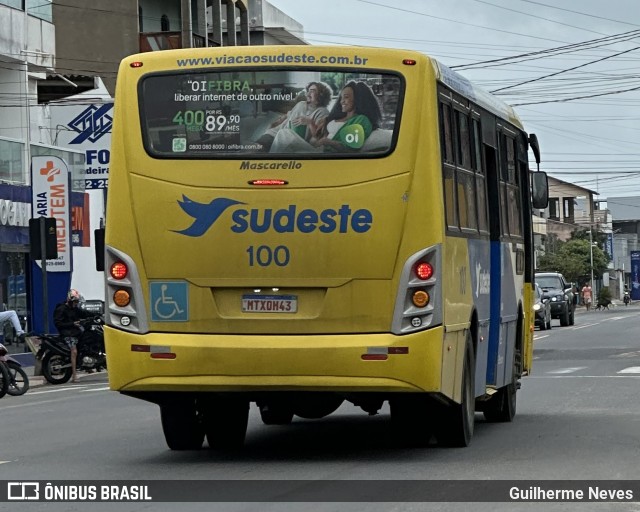Viação Sudeste 100 na cidade de Marataízes, Espírito Santo, Brasil, por Guilherme Neves. Número da foto: #12516554.