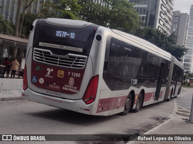 Viação Campo Belo 7 1280 na cidade de São Paulo, São Paulo, Brasil, por Rafael Lopes de Oliveira. Número da foto: #12518798.
