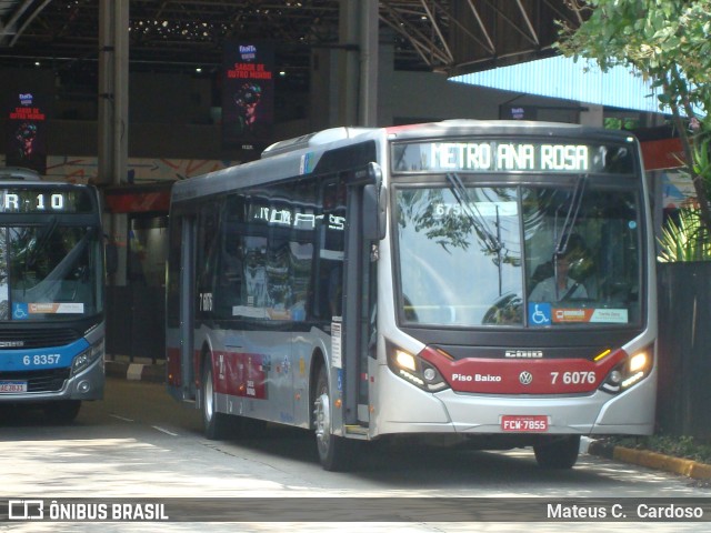 Viação Gatusa Transportes Urbanos 7 6076 na cidade de São Paulo, São Paulo, Brasil, por Mateus C.  Cardoso. Número da foto: #12521121.