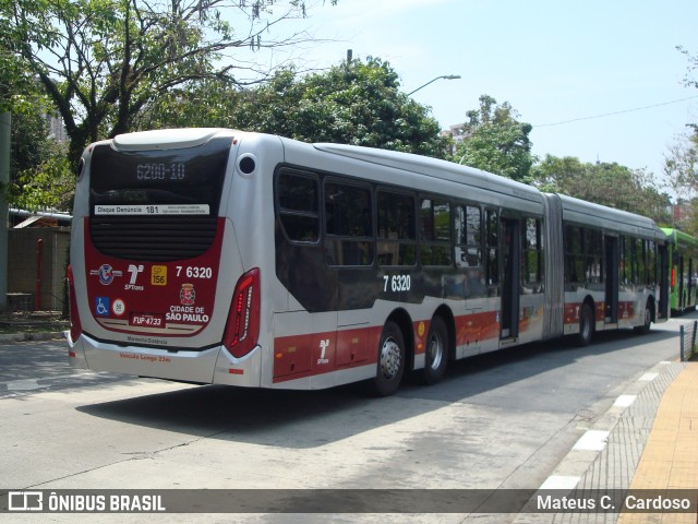 Viação Gatusa Transportes Urbanos 7 6320 na cidade de São Paulo, São Paulo, Brasil, por Mateus C.  Cardoso. Número da foto: #12521116.