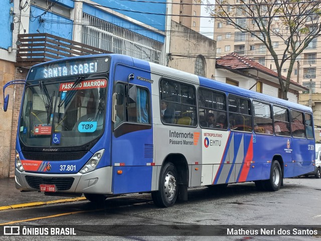 Empresa de Ônibus Pássaro Marron 37.801 na cidade de São Paulo, São Paulo, Brasil, por Matheus Neri dos Santos. Número da foto: #12519772.
