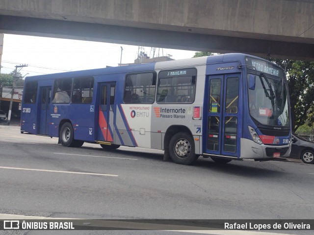 Empresa de Ônibus Pássaro Marron 37.803 na cidade de São Paulo, São Paulo, Brasil, por Rafael Lopes de Oliveira. Número da foto: #12456284.